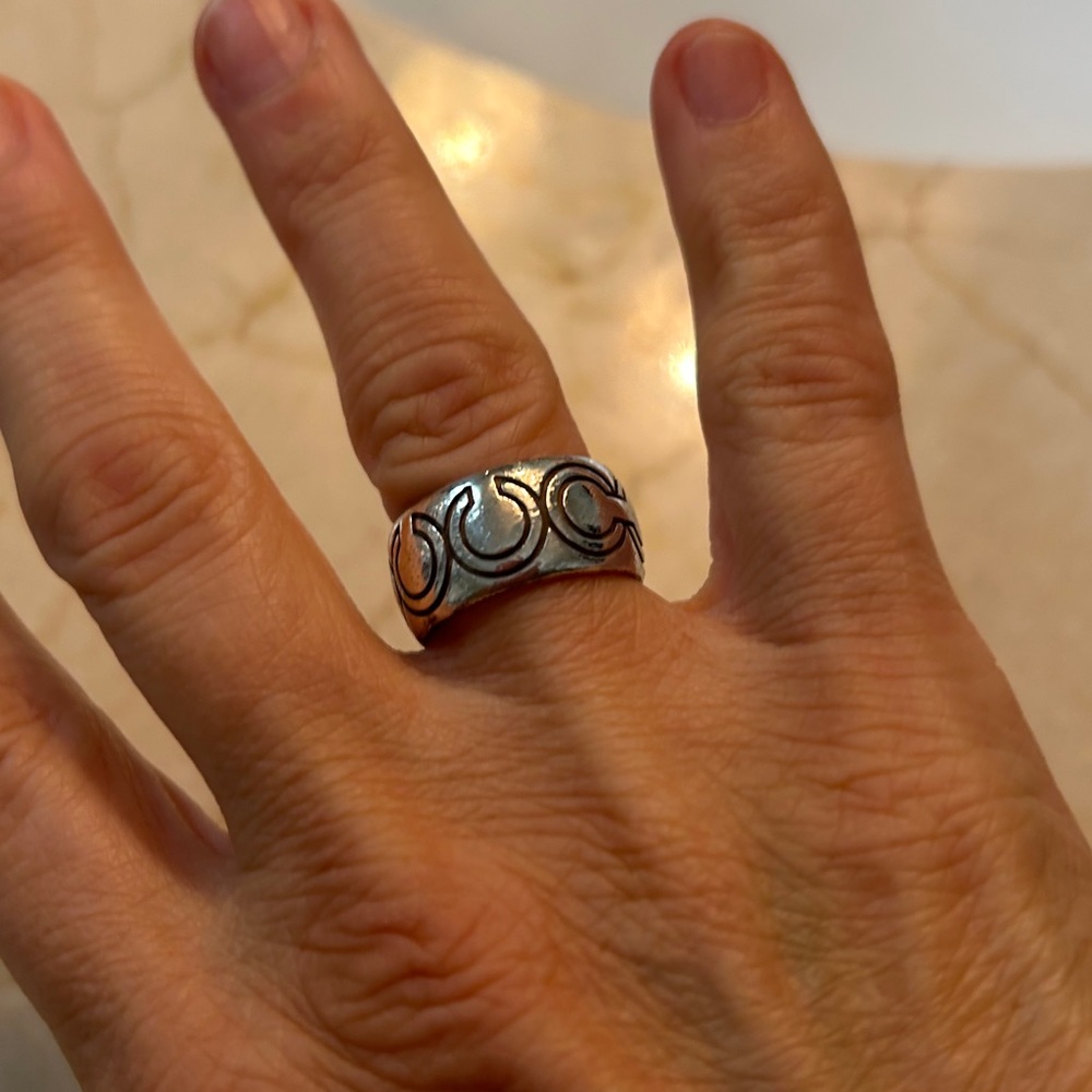Silver 925 coach Ring-Size 5